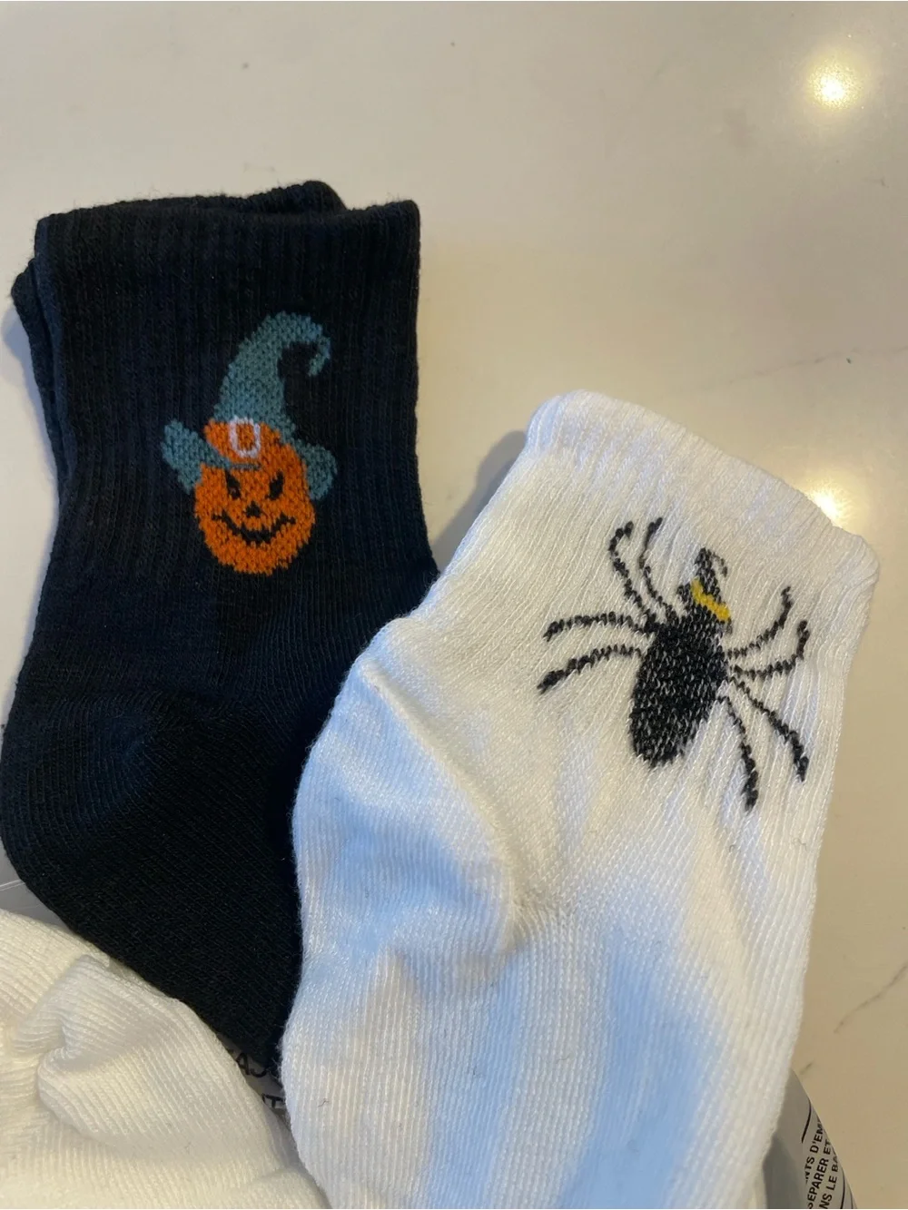 Kids Halloween Crew Socks - Pack of 4 - Orange, White & Black